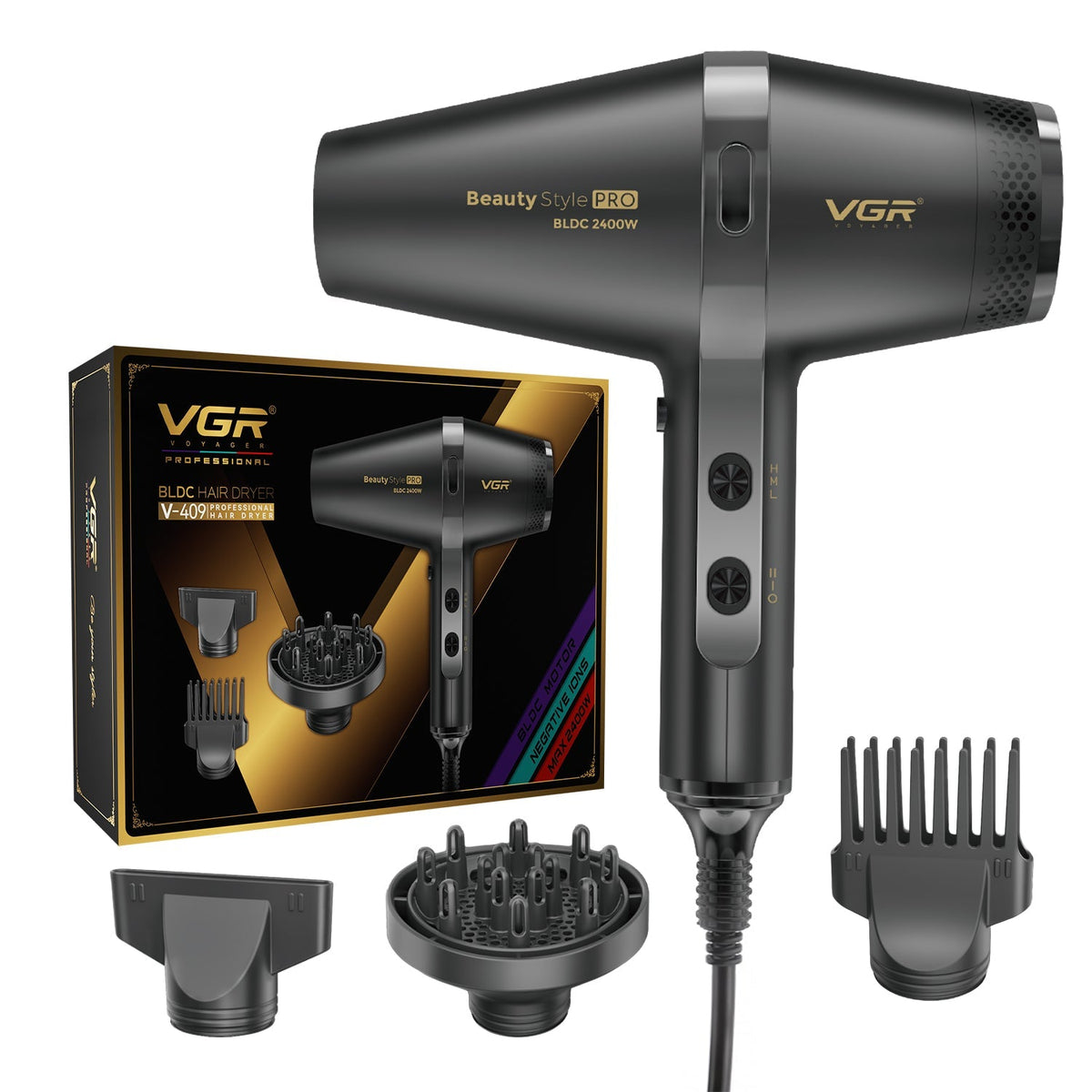 Bldc 2400W مجفف شعر إحترافي برو VGR V-409