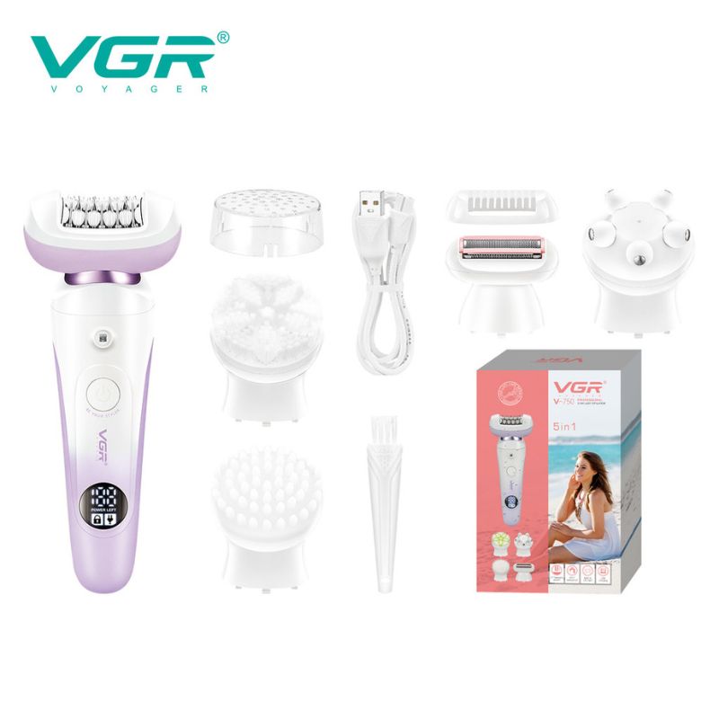 ماكينة إزالة الشعر الإحترافية 5 في 1 للسيدات VGR V-750