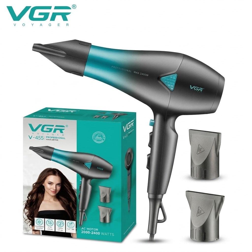 مجفف الشعر الاحترافي VGR V-455 (قوة 2000 - 2400 واط)