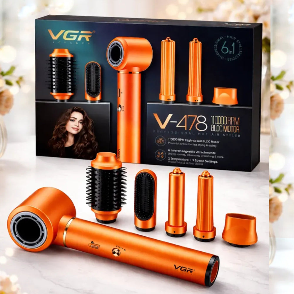BLDCمصفف شعر إحترافي6في1 بتقنيه الايونات السالبه موتور  VGR V-478